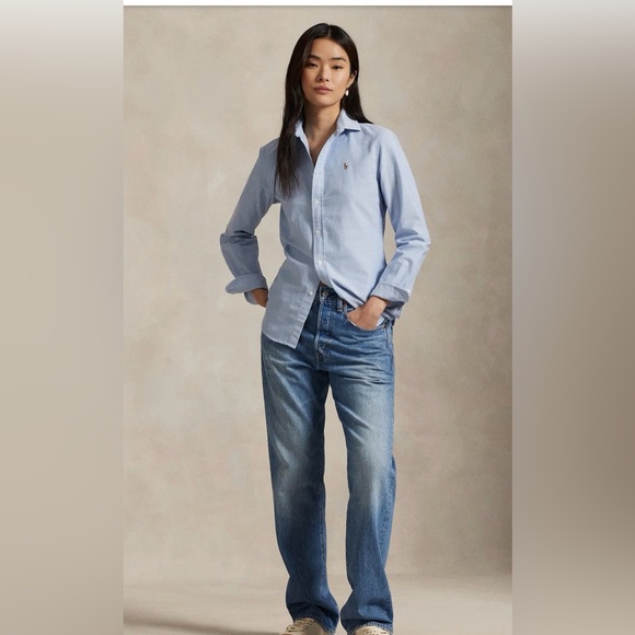 Ralph Lauren Bsr Blue Cotton Oxford Shirt Size M Custom Fit - Picture 4 of 12